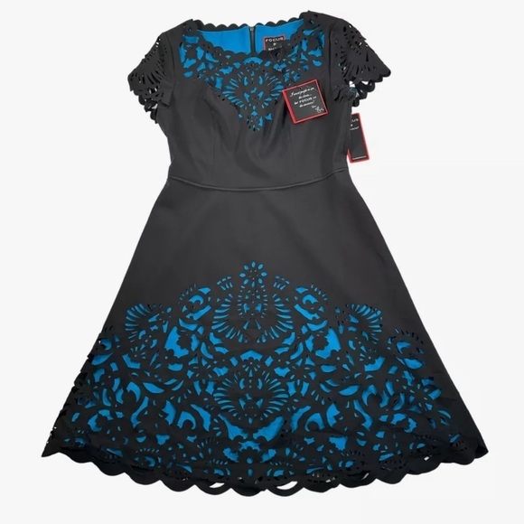 Nue by Shani Dresses & Skirts - Nue by Shani Black and Blue Midi Dress